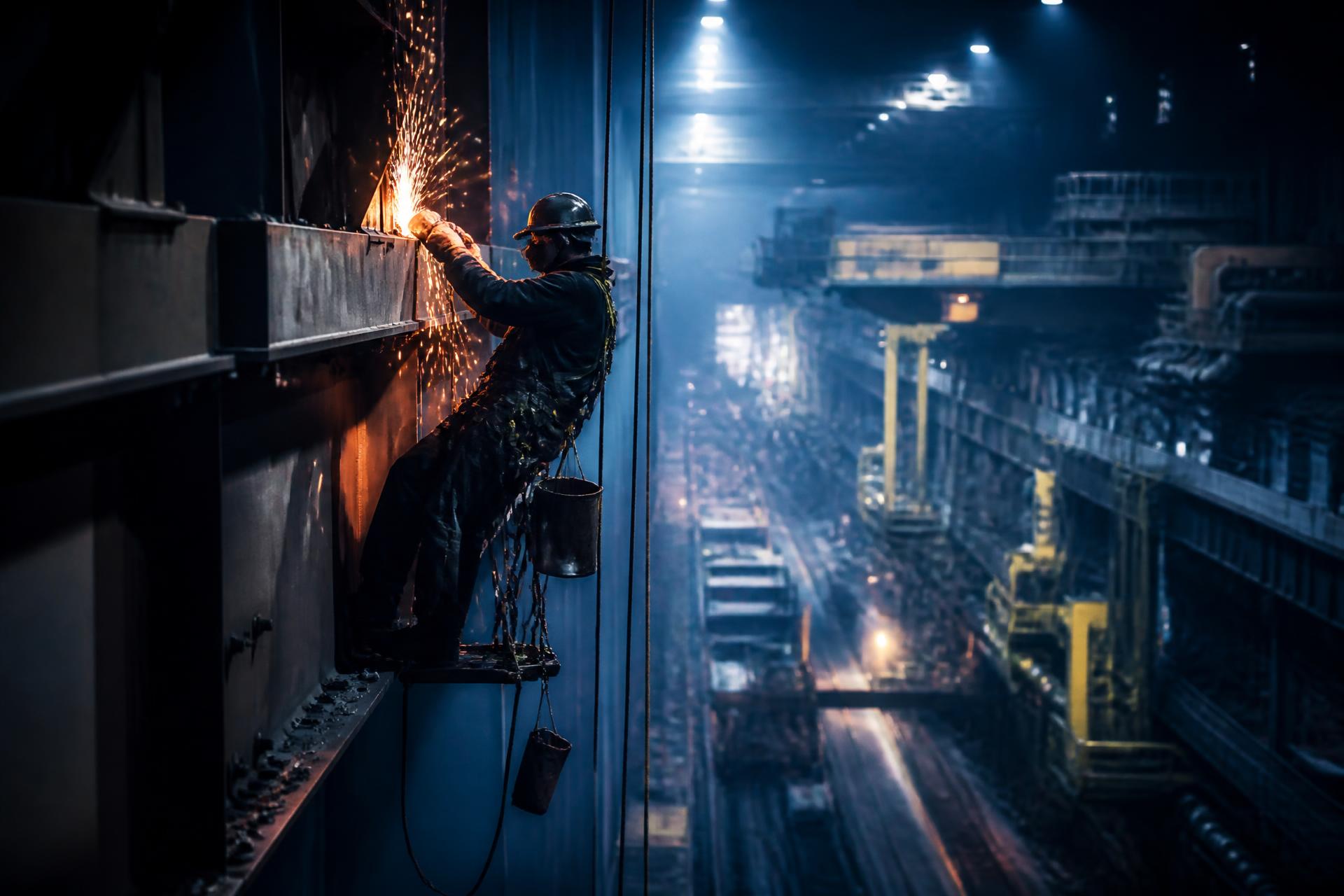Trabajo industrial de altura en planta